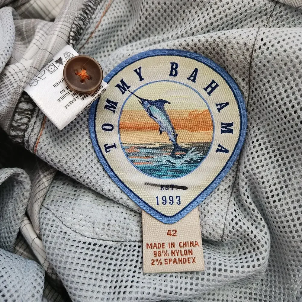 NWT Tommy Bahama Foreshadow Plaid Gray Shorts Size 42